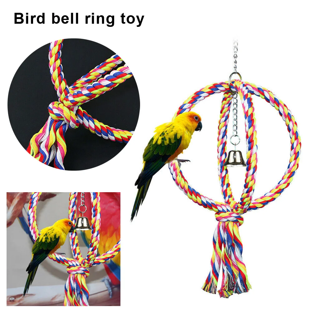 

Bird Toys Pet Parrot Standing Ring Parrot High-quality Bird Cage Decoration Climbing Toy Parrot Bird Cage Toys & Bell Dropship