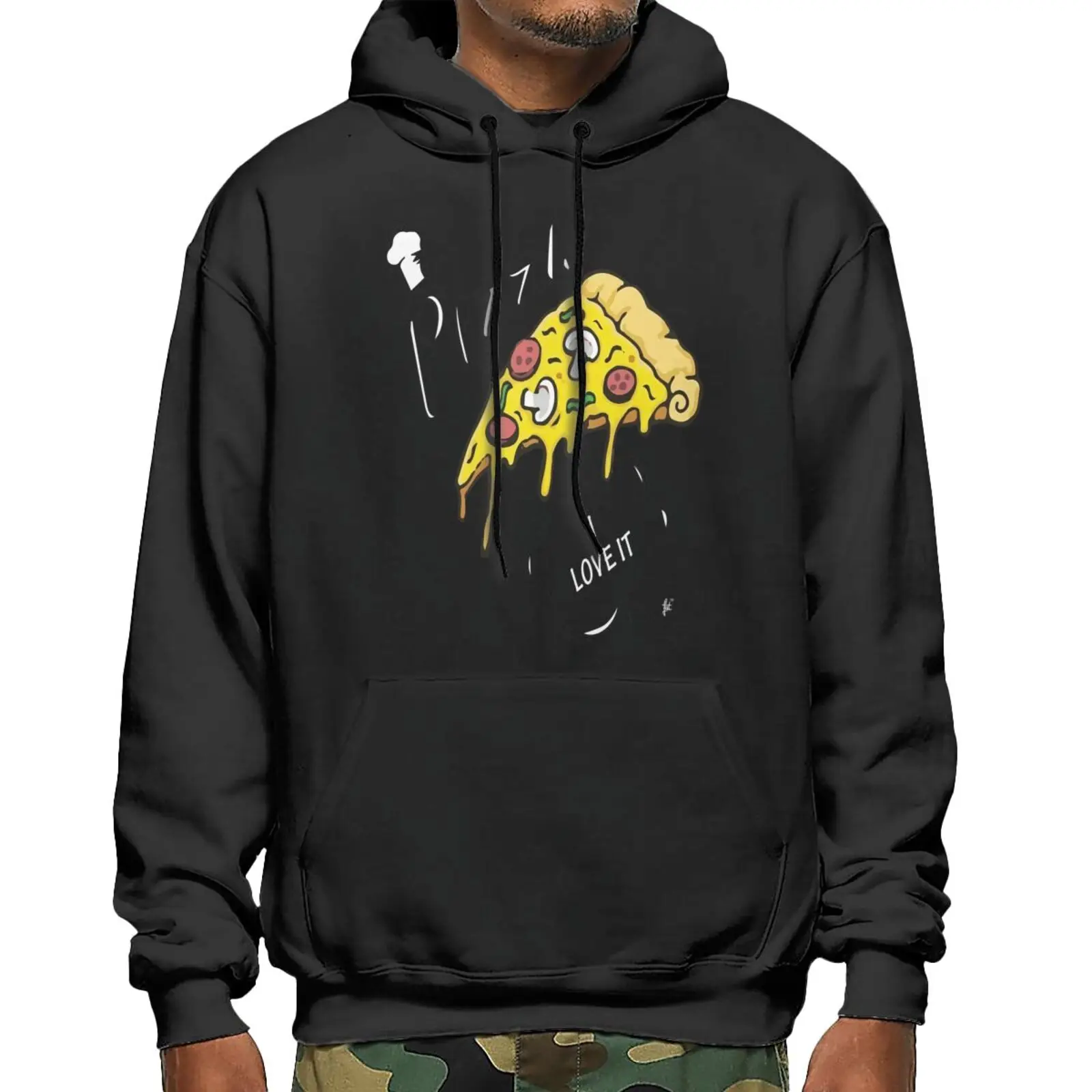 

Pizza I Love It Sliced Pizza Hoodies Japanese Streetwear Men's Mantle Men's Sweater Anime Cosplay Female Sweatshirt Sportswear