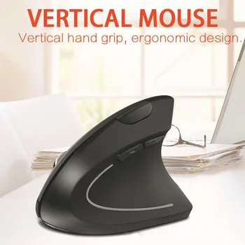 HKZA Wireless Mouse Vertical Gaming Mouse USB Computer Mice Ergonomic Desktop Upright Mouse 1600 DPI for PC Laptop Office Home 2