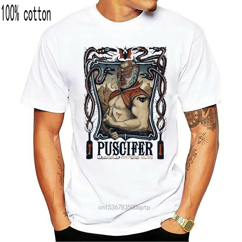 

Man Clothing PUSCIFER Logo Band T-SHIRT MENS TEE COTTON WHITE TSHIRT SIZE S To 3XL