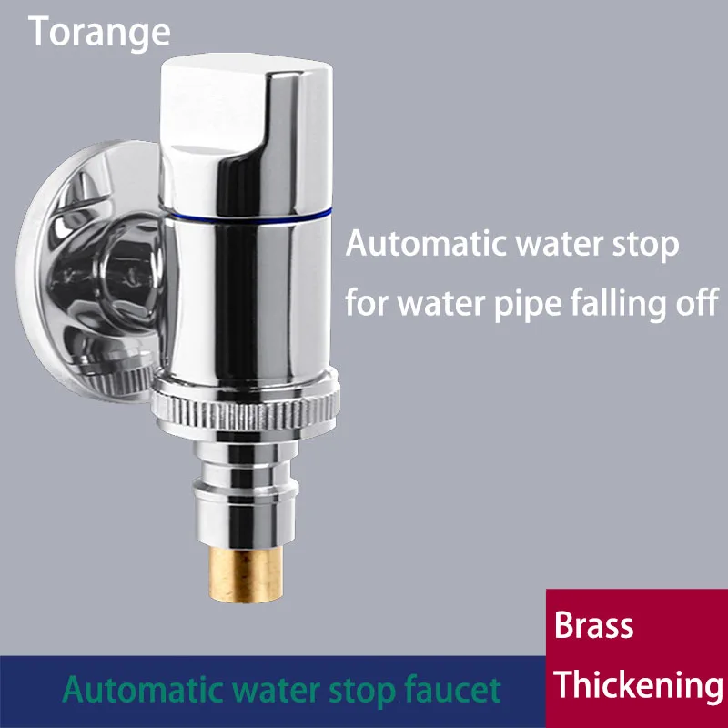 

Copper washing machine faucet automatic water stop valve snap type water nozzle joint roller dedicated 1/2 3/4 inch universal