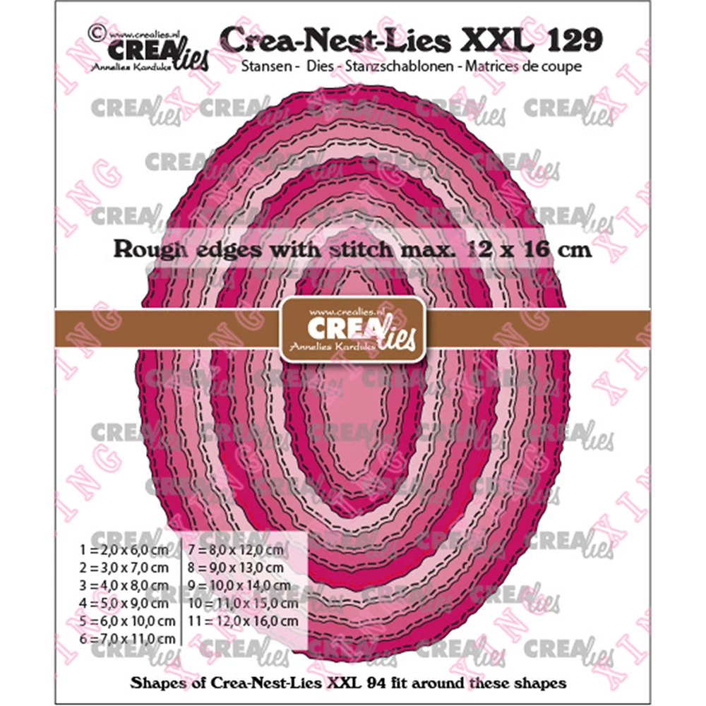 

2022 Ovals with Rough Edges and Stitchlines Metal Cutting Dies Scrapbook Paper Craft Knife Mould Blade Punch Decoration Template