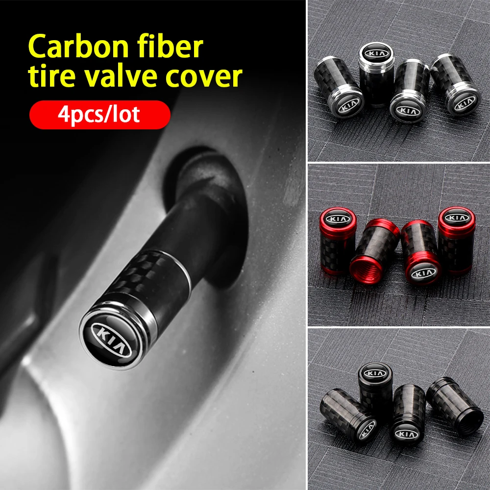 

4pcs Aluminum Alloy Car Wheel Tire Valve Caps Auto Accessories For Kia Sportage 4 Rio 3 Picanto K5 Ceed JD Soul Niro Seltos etc