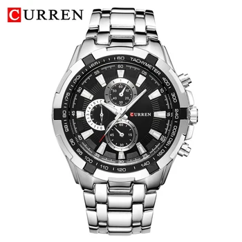 CURREN 8023 Quartz Watch Men Waterproof Sport Military Watches Mens Business Stainless Steel Wristwatch Male Clock reloj hombre 1