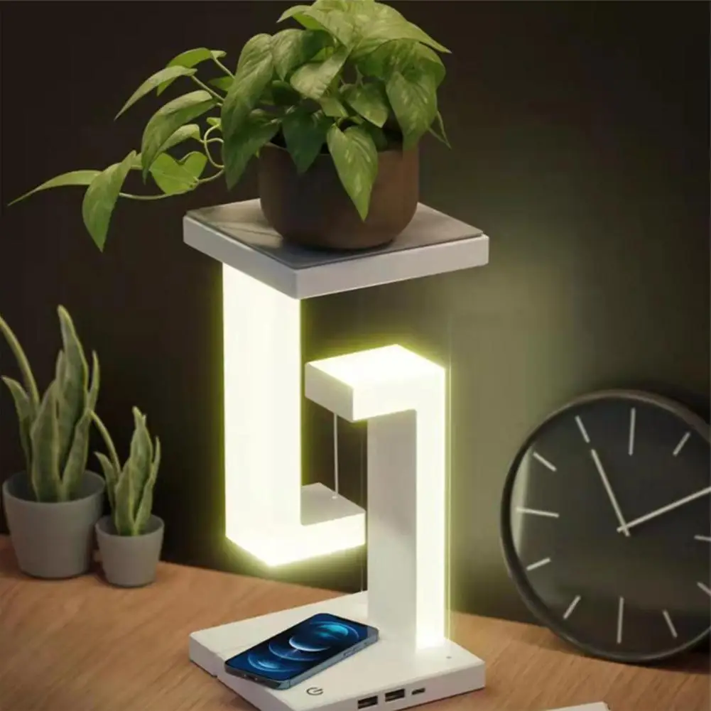 Wireless Smartphone Charging Suspension Table Lamp with Eye Protection LED Night Light for Home Garden Romantic Desk Decor