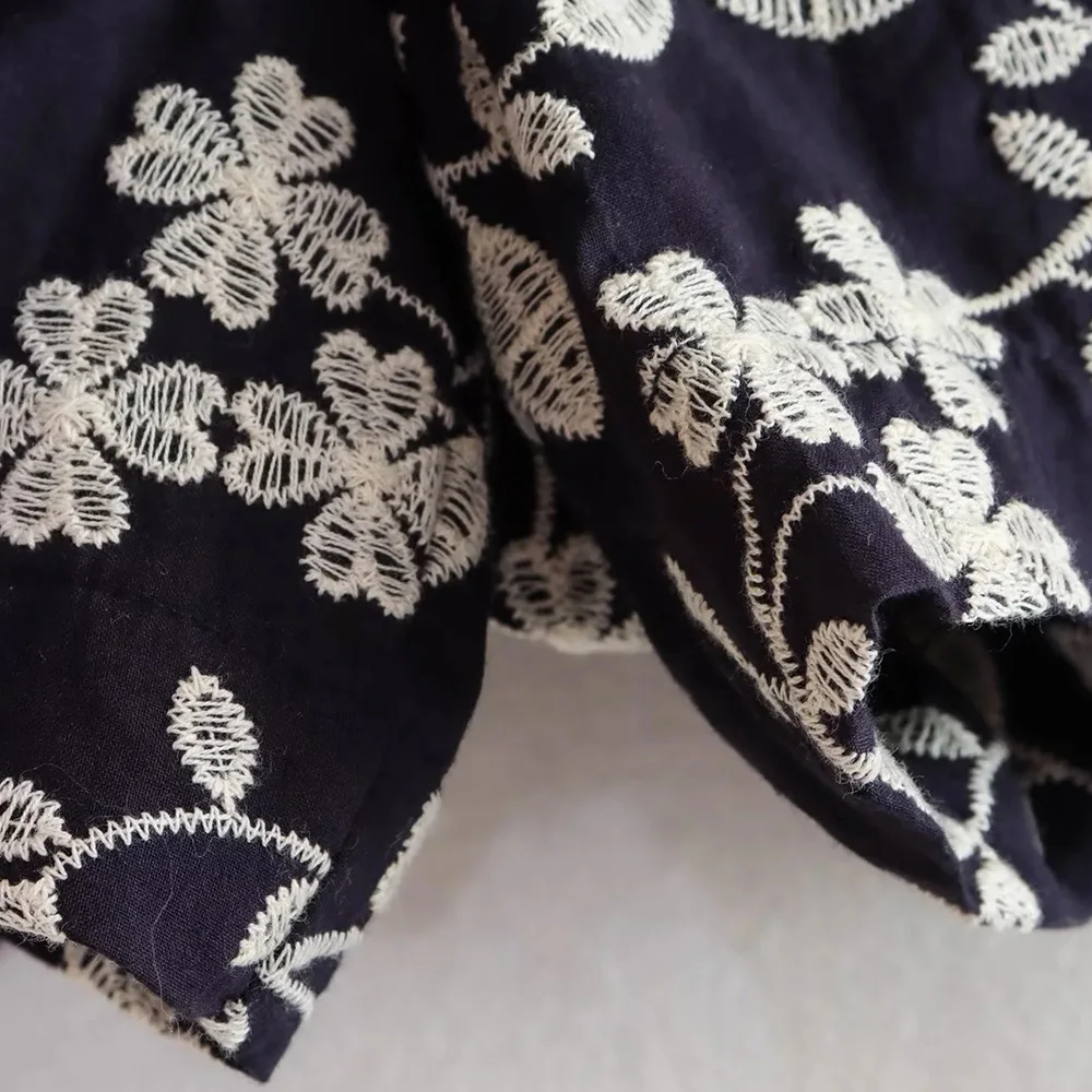 TRAF Women Fashion Front Knotted Embroidery Shorts Skirts Vintage High Waist Side Zipper Female Skort Mujer New Casual Clothes