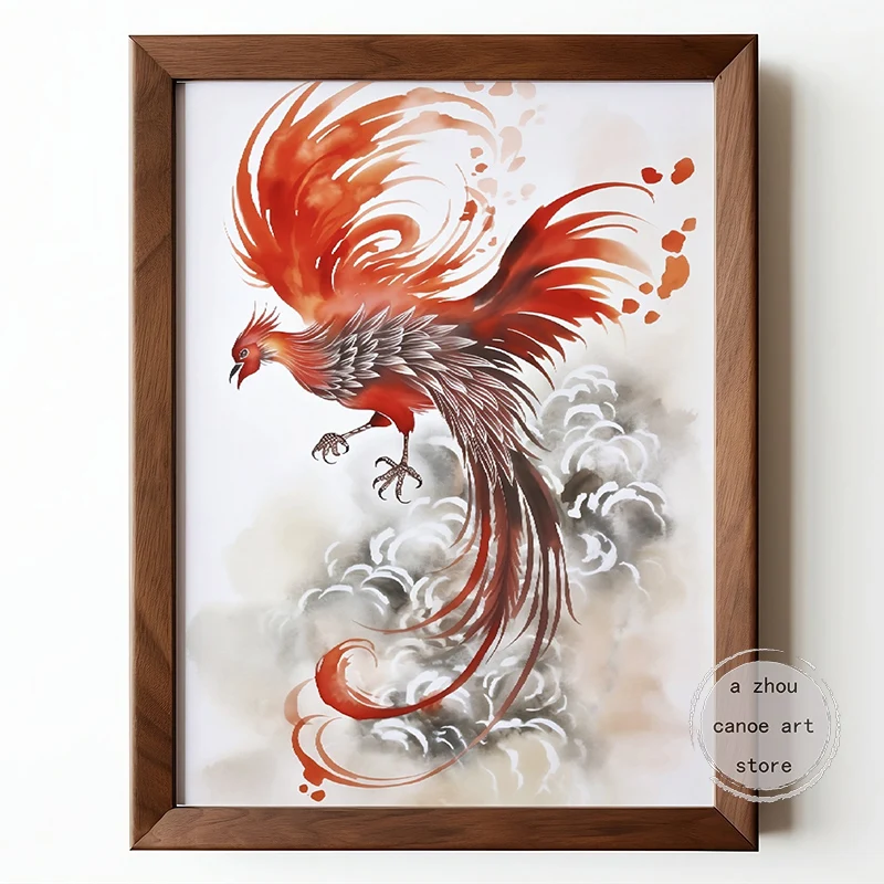 Традиционный абстрактный китайский фэн-шуй Феникс животное картина настенная