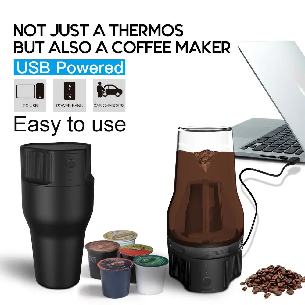 

Camping Hiking Travel Gadgets Coffee Pot Coffee Cup 600ML Portable Espresso Machine Electric Auto Operated Coffee Maker