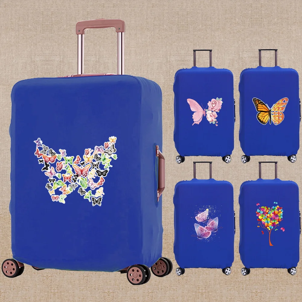 Luggage Cover Elasticity Dust-proof Trolley Protective Case Butterfly Print Travel Accessory Covers Apply To 18-32 Inch Suitcase
