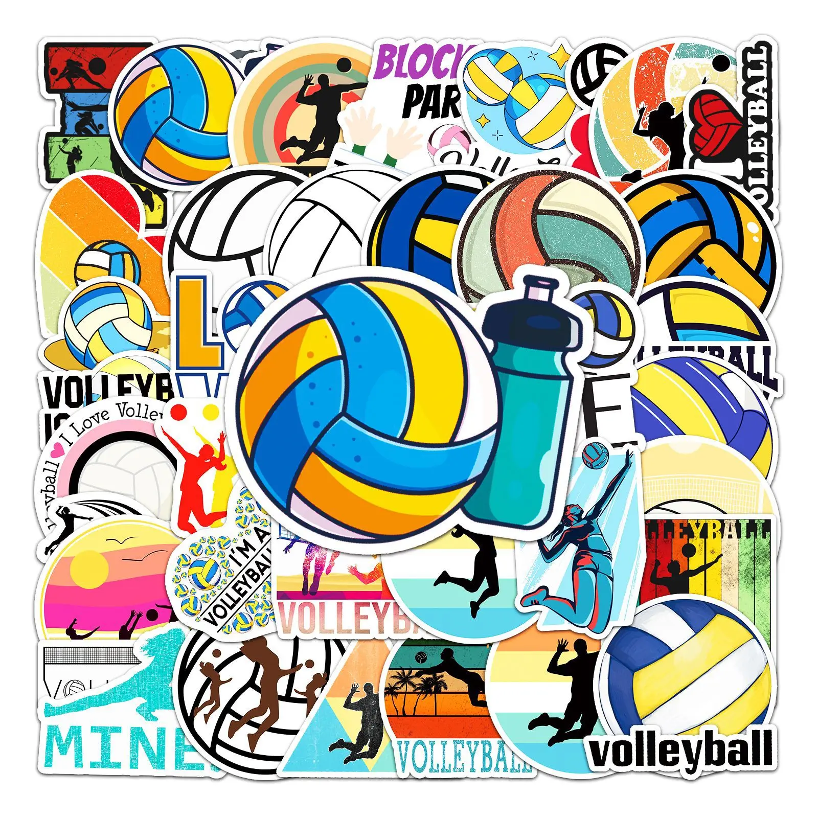 

10/30/50PCS New Trendy Cartoon Volleyball Graffiti Skateboard Laptop Guitar DIY Decoration PVC Waterproof Children'S Toy Sticker