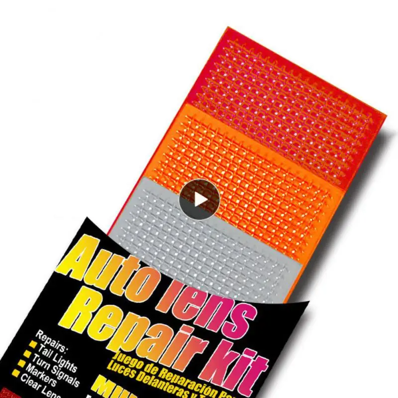 

Film Polish Car Lights Crack Repair Universal Car Auto Lens Repair Kit Diy Grid Pattern Crack Repair Red Amber Car-styling