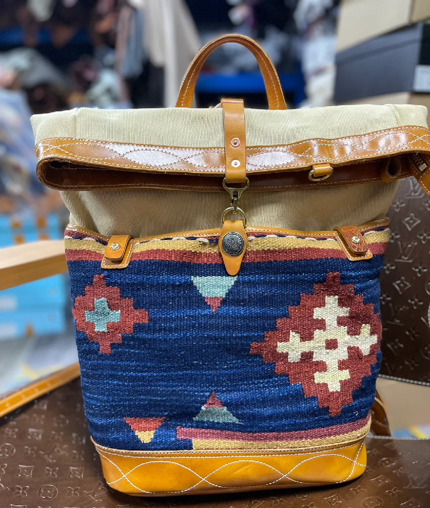 Турецкий стиль!!! Индийская кожаная сумка-одеяло Индийский рюкзак Amekaji 35х43 см