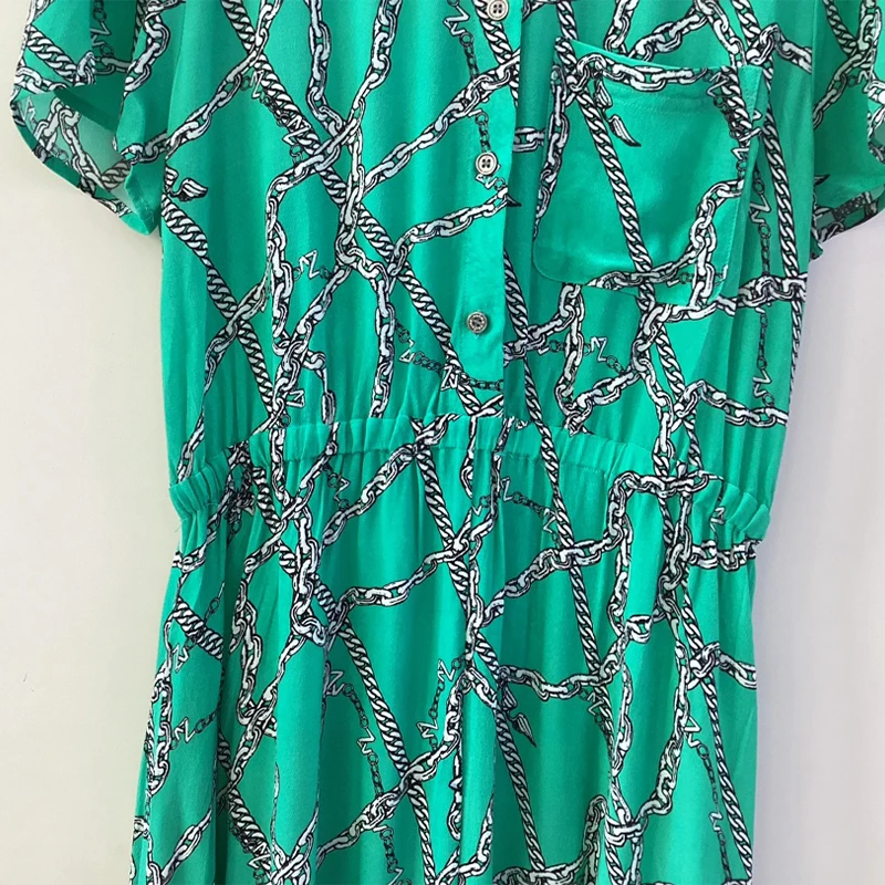 Zadig зеленые халаты женские летние модные длинные платья с эластичной резинкой на