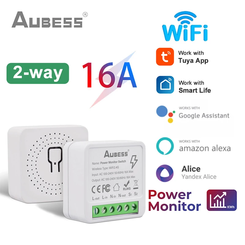 

Умный Wi-Fi-выключатель с монитором заряда 16 А