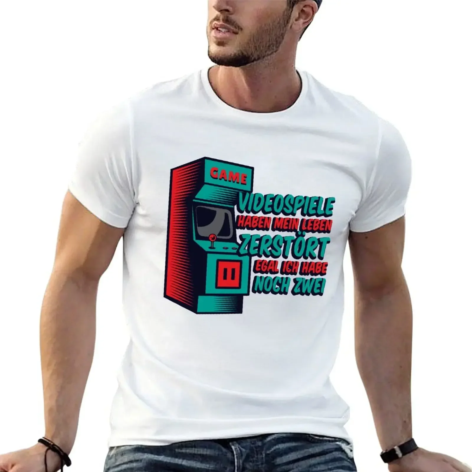 Videospielemış Leben Zerst?rt Egal T-Shirt быстросохнущая мужская футболка в тяжелом весе