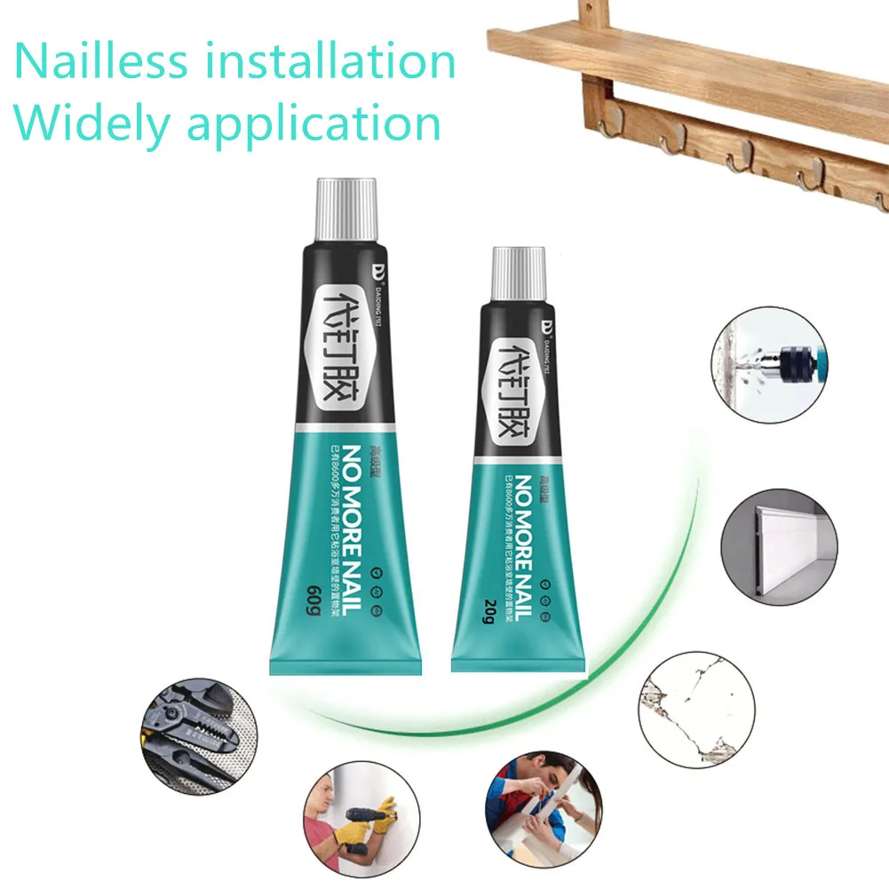 

20 60g All-purpose Nail Free Glue Strong Quick Drying Sealant Fix Glue For Plastic Glass Metal Ceramic Without Removing Mark