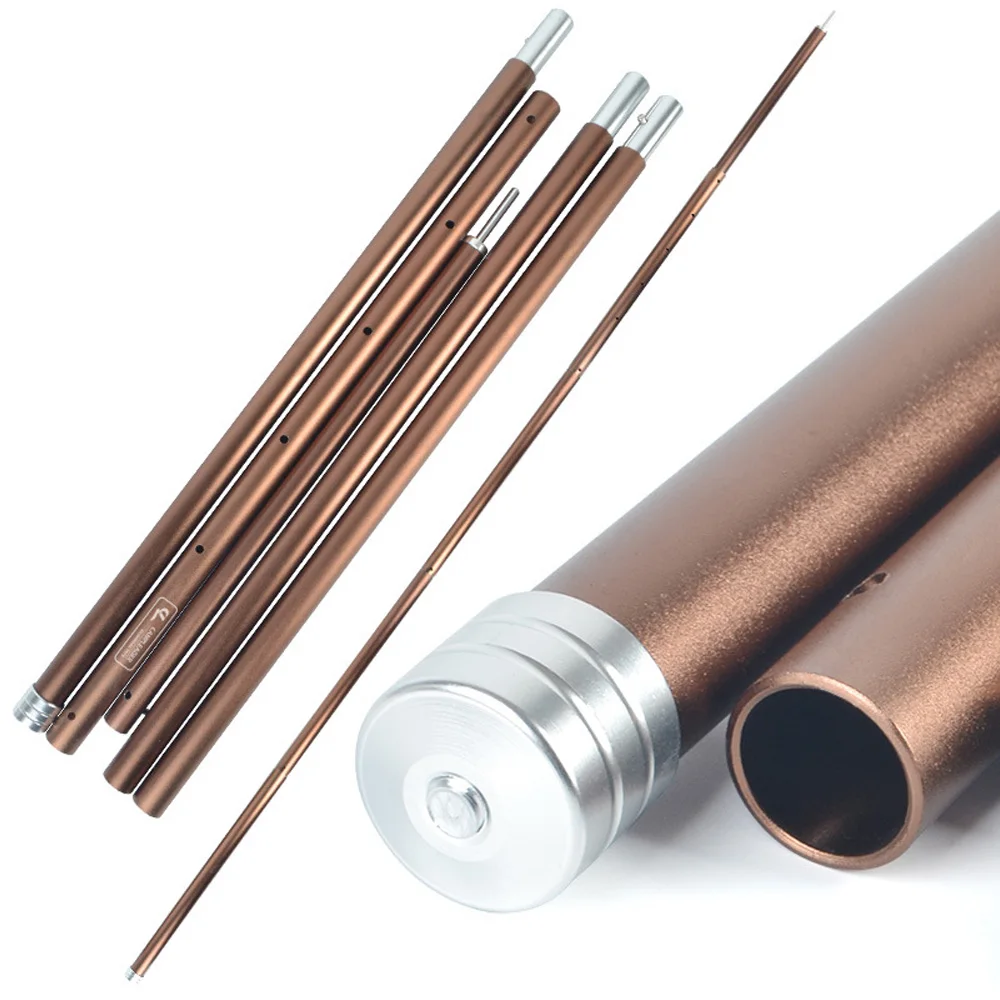 

Adjustable Tarp Po-le Outdoor Canopy Po-le 5 Section Aluminum Rod Telescoping Tent Po-les