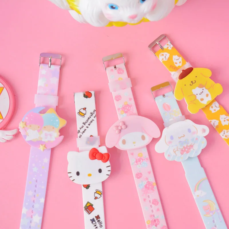 

Kawaii Cinnamoroll My Melody Littletwinstars Girl Heart Electronic Watch Anime Sanrioed Cute Watch Student Child Birthday Gift