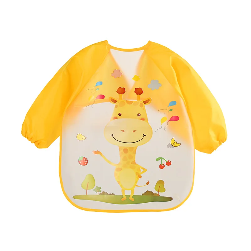 Cute Baby Bibs Waterproof Long Sleeve Apron Children Feeding Smock Bib Burp Clothes Soft Eat Toddler Baberos Bavoir Clothing | Детская