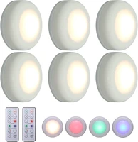 rgbw 16colors led puck lights dimmable under cabinet lights battery powered led closet night light for kitchen cupboard wardrobe