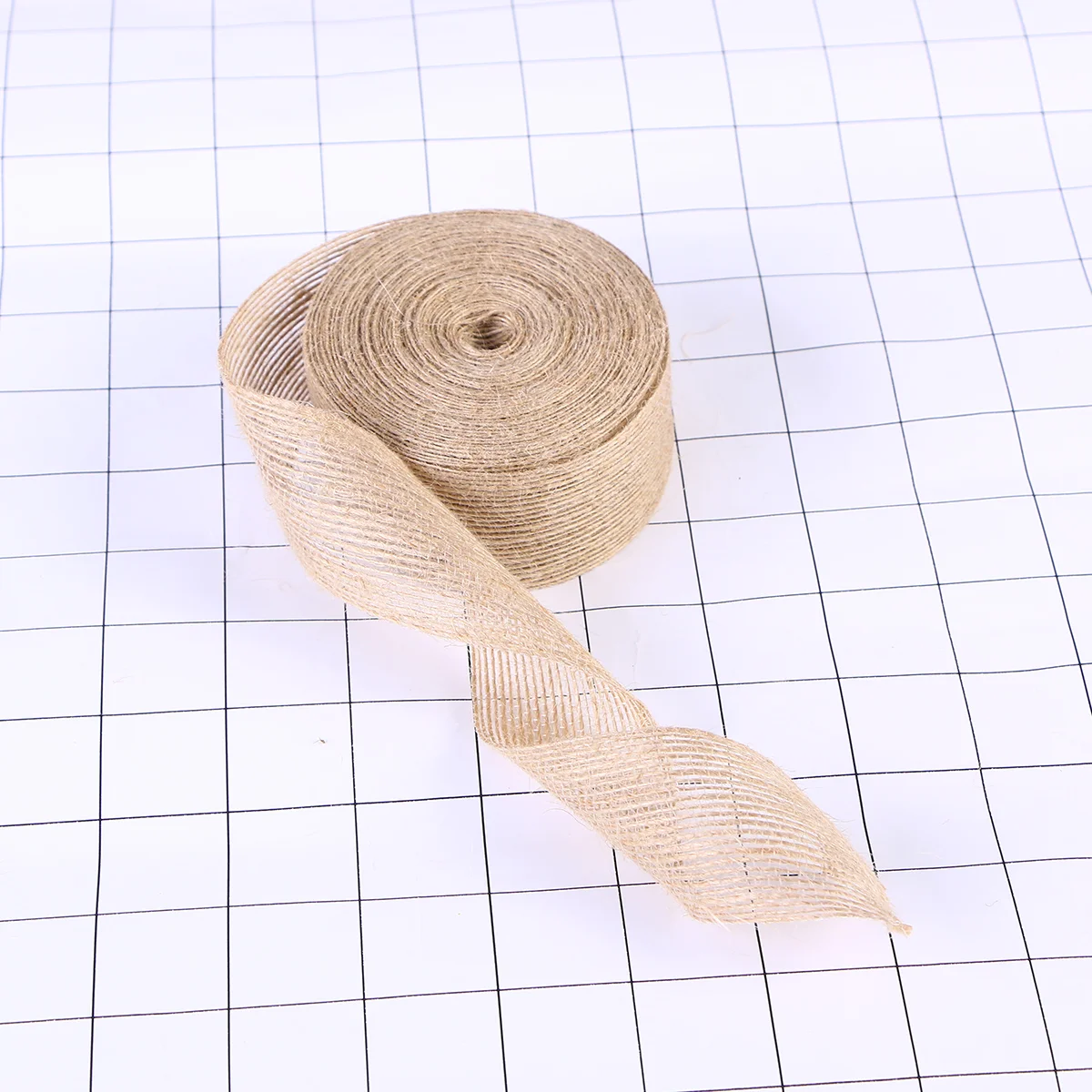

Ribbon Burlap Jute Bow Wreath Packaging Gift Roll Fabric Rolls Holiday Rustic Tree Topper Wired Mesh Woven Trim