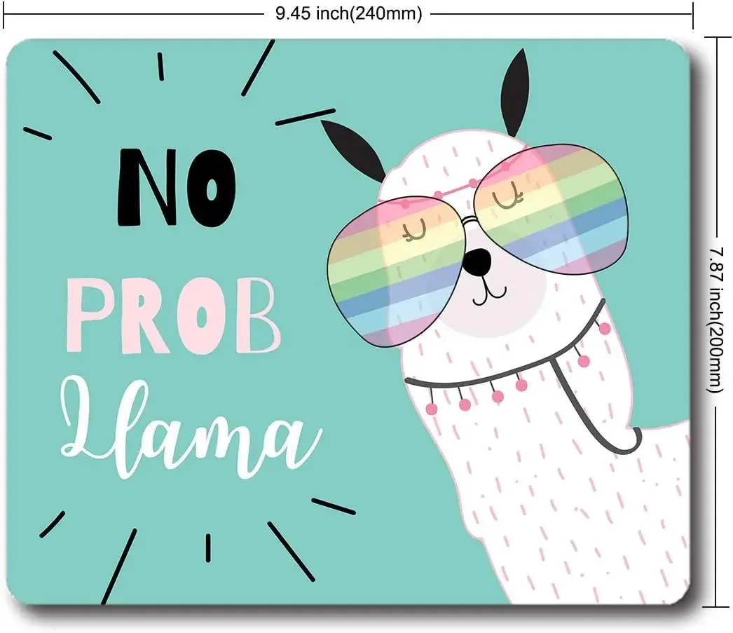 Small Mouse Pad creative Llama Glasses Motivational Quote Personalized Mat Non-Slip Rubber Mousepad desk pad gaming office