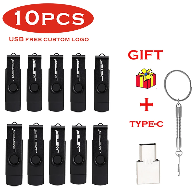 

10PCS/Lot OTG Micro USB 3.0 Flash Drive 128GB High Speed Pen Drives 64GB Free Key Chain Memory Stick 32GB TYPE-C Gift U Disk 16G