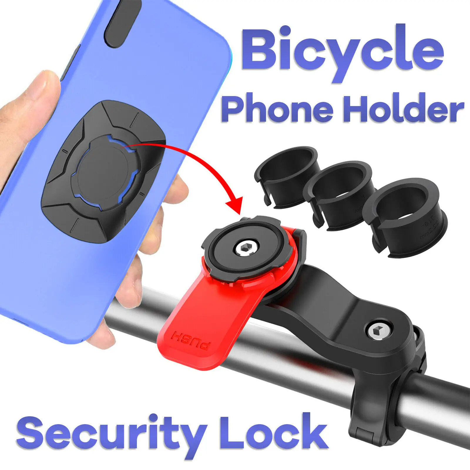 

Quick Lock Motorcycle Bicycle Phone Holder Shock-resistant Scooter Bike Handlebar Bracket Rotatable Mobile Phone Stands Holder