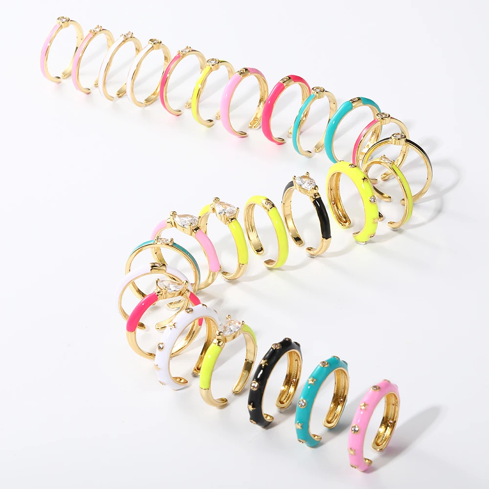 Эмалированные тонкие кольца для женщин богемные красочные в стиле бохо мужские