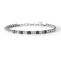 runda mens bracelet stainless steel beaded chain adjustable size 17 19cm handmade neutral fashion charm bead bracelet