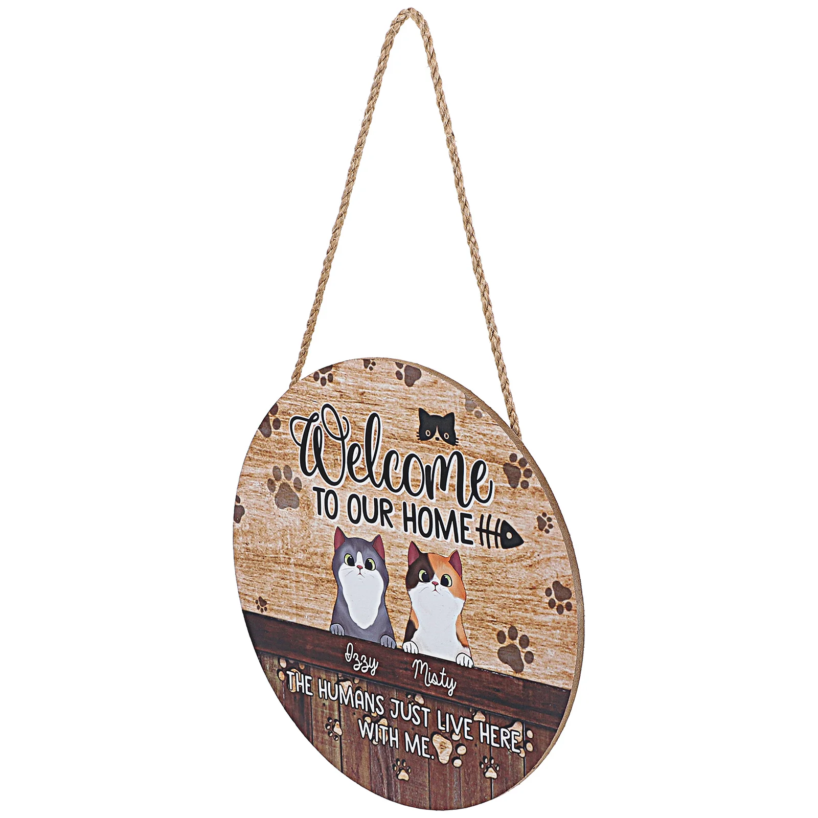 

Sign Door Cat Hanging Wall Welcome Kitten Porch Room Plaque Wooden Decorative Animal Pet Kittens Decor Front Decorations