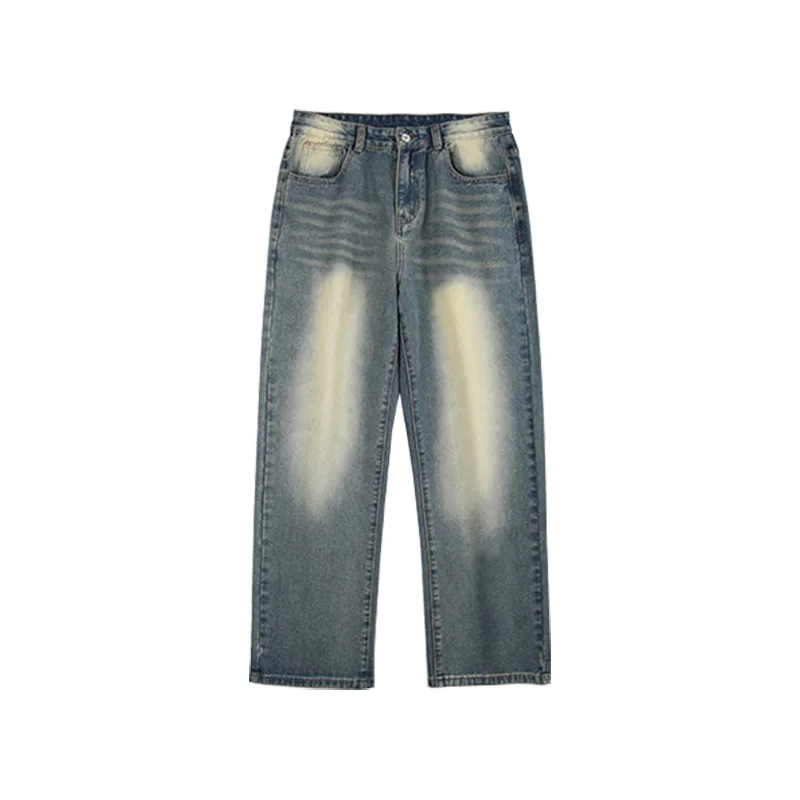 Four Seasons American Retro Jeans Men's Straight Loose Pants Ins Trend Wild Retro Pants Hip Hop Streetwear Ins Hot Sale Denim