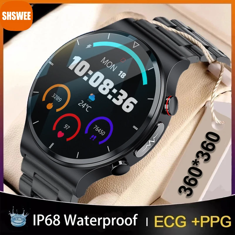 

For Samsung Apple Xiaomi Huawei PPG+ECG Smart Watch Men Full Touch Blood Pressure Heart Rate Men Smart Watches For Android IOS