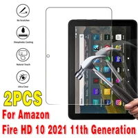 2pcs 9h hd tempered glass screen protector for amazon fire hd 10 2021 11th generation protective film anti scratch film