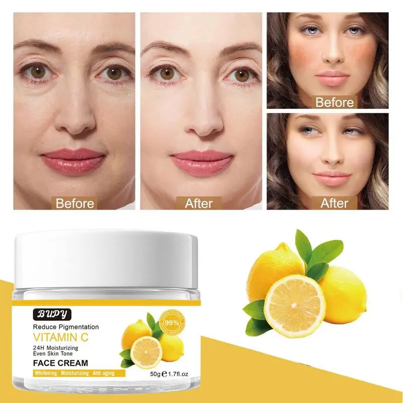 

Face Brightening Cream Vitamin C Skincare Cream Active Ingredients Face Care Supplies for Dry Sensitive and Combination Skin