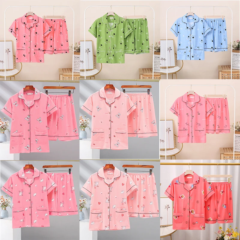 Women Comfortable Pyjamas OverSize 5XL 6XL 7XL Short Sleeve Casual Homewear Summer Pajama Sets Female Lounge Sleepwear 3XL 4XL