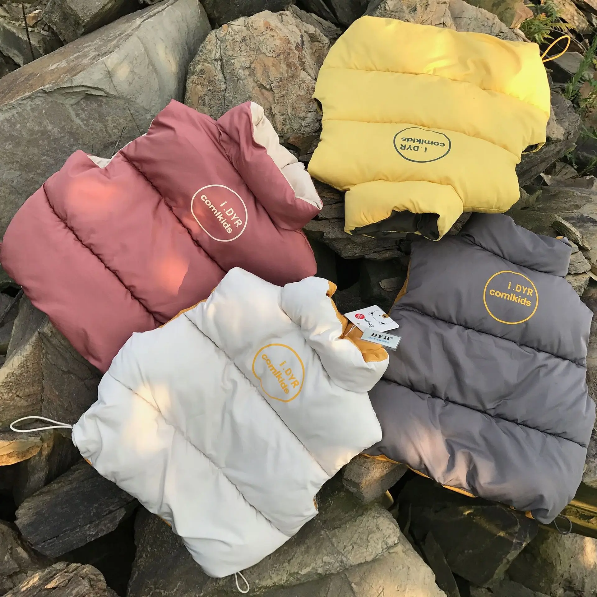 Baby Stand-up Collar Down Vest 3-8Y Boys and Girls Clothes Children's Outer Wear Warm Vest Children's Cotton Vest