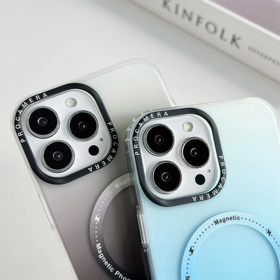 Градиентный цветной чехол для телефона Aurora Magsafe iPhone 11 11Pro 12 Pro Max магнитный с