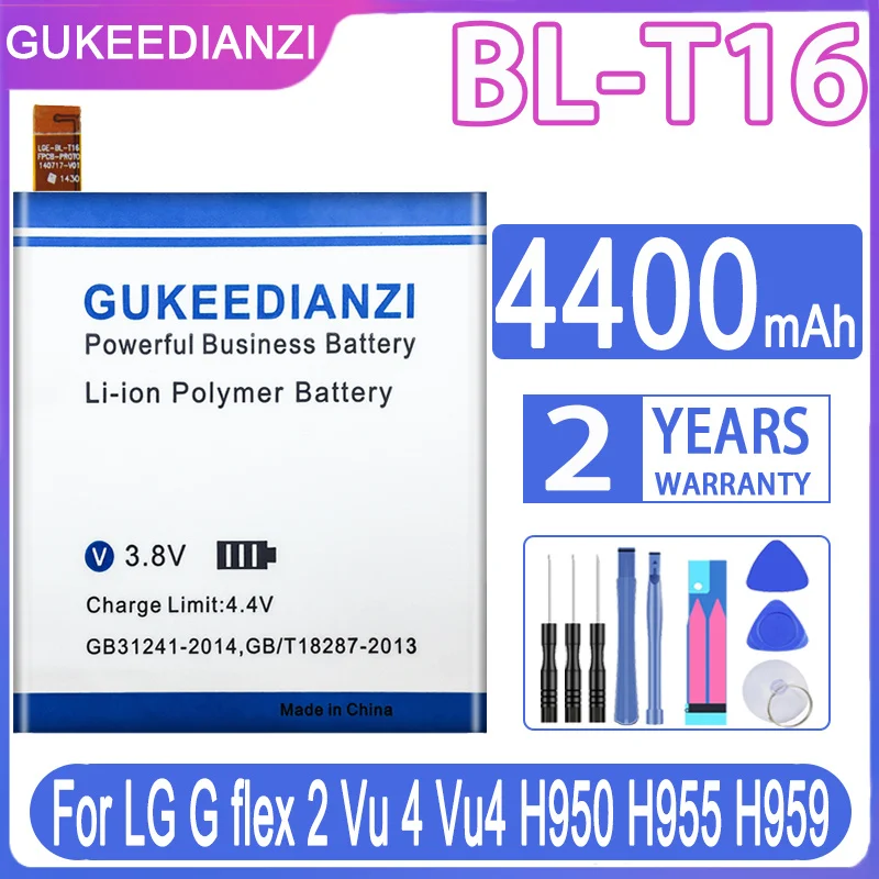 Аккумулятор GUKEEDIANZI BL-T16 BL T16 4400 мАч для LG G Flex 2 Flex2 Vu 4 Vu4 H950 H955 H959 US995 LS996 H955A батареи + Бесплатные инструменты