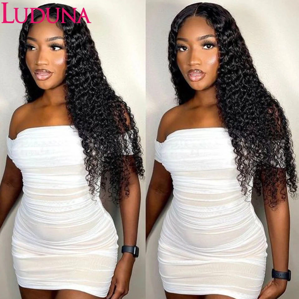 Luduna перуанские волнистые пучки натурального черного цвета 1/3/4 шт. человеческих