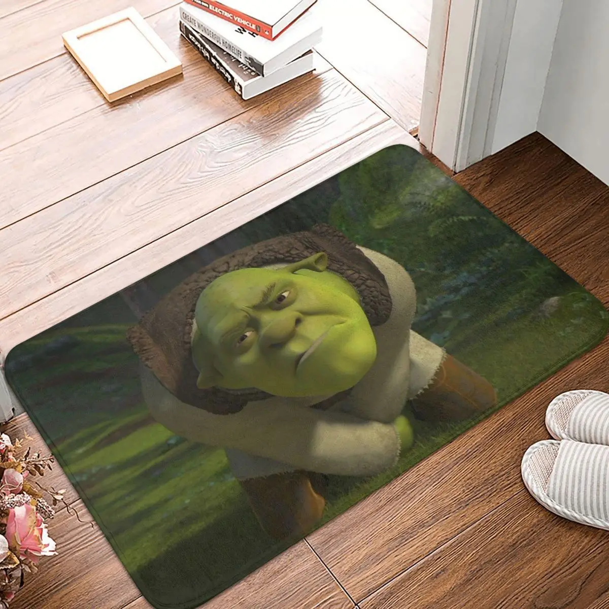 

Shrek Film Non-slip Doormat Meme Living Room Kitchen Mat Welcome Carpet Flannel Pattern Decor