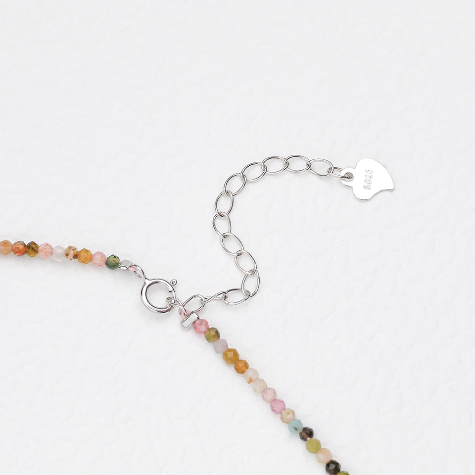 Ожерелье для женщин серебро 925 дюйма Φ 2 мм натуральный камень аметист бесплатная