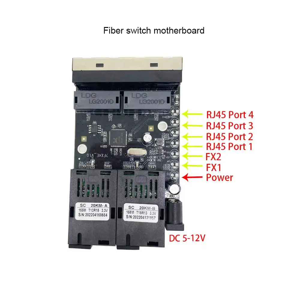 

Ethernet волоконный коммутатор 6 портов 25 км 100 м сетевые коммутаторы печатная плата