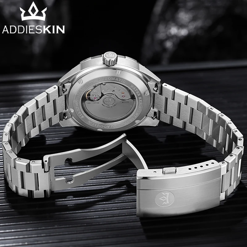 Фото Механические мужские часы AddiesKin Miyota9015, автоматические, из нержавеющей стали, водонепроницаемые, уникальные часы с сапфировым стеклом K007 Reloj Hombre №1