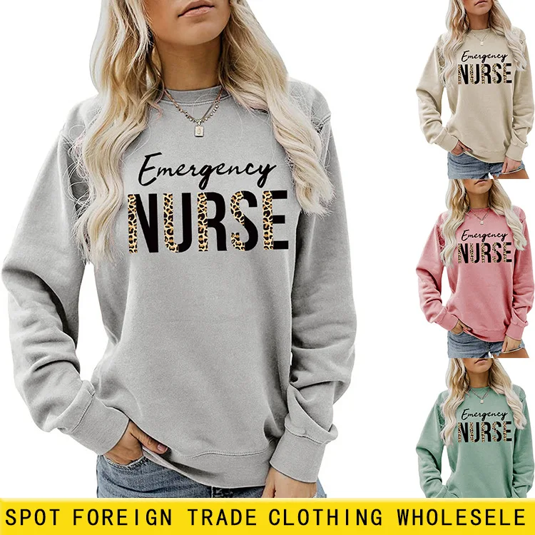 

Зимняя Новинка, свитшот с надписью для экстренной медсестры, Топ с длинным рукавом и круглым вырезом