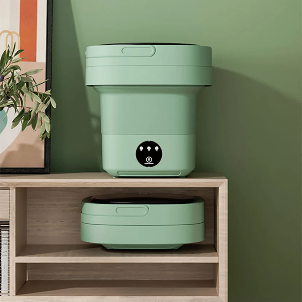 

6.5L Automatic Clothing Cleaners With Drainage Basket Foldable Sock Washer Equipment 3-gear Mode Large-capacity for Travel Hotel