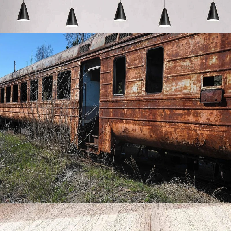 Фон для фотосъемки с изображением старого поезда кареты ржавого Потертого фон на