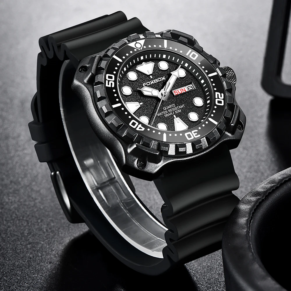 New Fashion Watch For Men Silicone belt Chronograph Sport Wristwatch 50M Waterproof  Luminous Dive Male Clocks Relogio Masculino