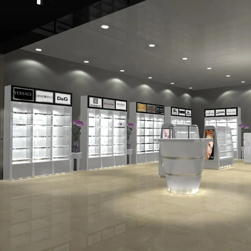 На заказ акриловый выставочный стенд для косметики современный магазин фитинг