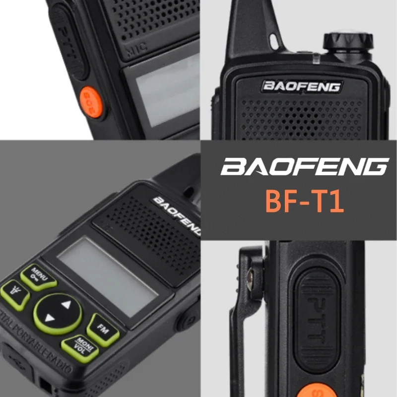 Фото Детская рация Baofeng BF-T1 Mini с USB-зарядкой, UHF 400-470 МГц, 1500 мАч, 20 каналов, подарок для ребенка, трансивер, любительская радиостанция №3